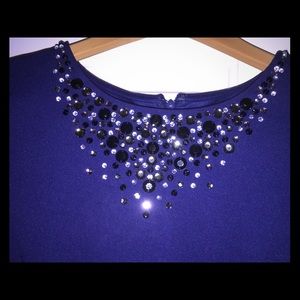 Cobalt blue dress with rhinestones